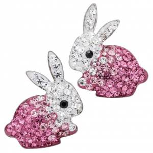 925 Sterling Silver Bunny Shaped Stud Earrings Easter Fashion Jewelry for Women