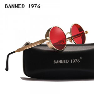 2020 Retro Round Metal HD Polarized Punk Steampunk Sunglasses For Women Men,Vintage Sun Glasses Oculos De Sol Meminino Masculino