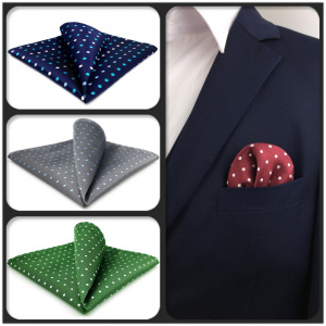 Dots Red Crimson Business White Multicolor Pocket Square Mens Classic Suit Gift Handkerchief Acceossories