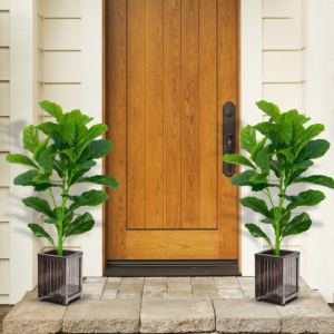 Odorless artificial fiddle leaf fig tree / Pair of faux fiddle leaf fig tree