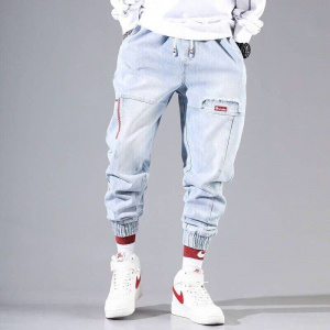 2022 New Streetwear Hip Hop Cargo Pants Men's Jeans Elastic Harun Joggers In Autumn and Spring Men ClothIng