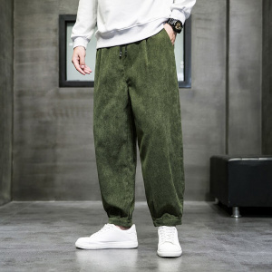 Chinese Style New Anti-wrinkle Loose Wide-leg Velvet Casual Trousers Men's Corduroy Harem Wide-leg Harem Retro Sports Pants