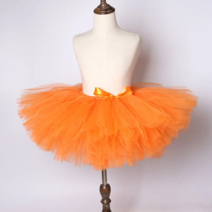 Orange Girls Tutu Skirt Fluffy Ballet Dance Skirts for Girls Children Tutu Kids Tulle Pettiskirt Birthday Party Baby Girl Skirt