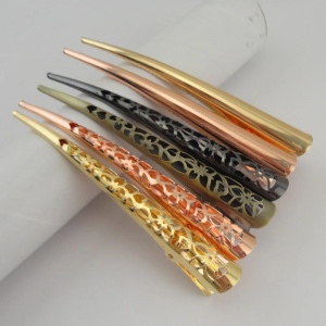 6PCS 13cm 5.12 Inch Filigree Flower Metal Beak Clips Large Floral Hairpins Big Duckbill Barrette for Women Salon Hairstyles