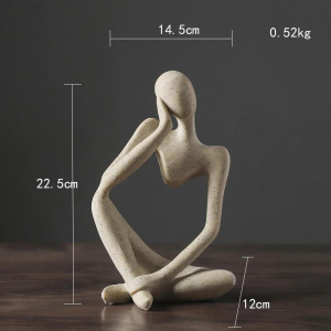 Vilead Nordic Abstract Sculpture Thinker Statue Resin Woman Figurine Office Home Decoration Accessories Decor Crafts Modern Art