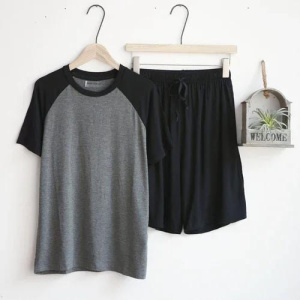 Modal pajamas for men thin section loose short sleeve shorts can be worn outside sports home service suit men sleepwear