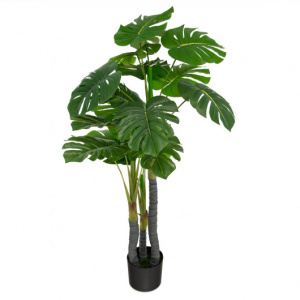 4 Feet Artificial Monstera Palm Tree with  20 Large Textured Leaves