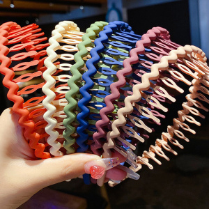 Fashion Simple Headdress Solid Color Resin Hair Comb Hairbands Headband Hair Hoop Bezel With Teeth Hair Accessories For Women