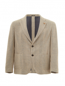Beige Linen Deconstructed Jacket
