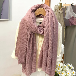 Stylish Solid Cotton Scarf for Women, Contemporary Hijab Headscarf