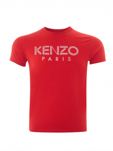 Red Cotton T-Shirt with Iconic Logo