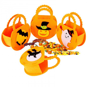 10/30Pcs Halloween Tote Bag Children Gift Candy Bag Nonwoven Pumpkin Bat Bag Party Decoration Scene Arrangement Props Supplies