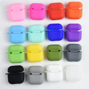 1pcs Dustproof Soft Silicone Protable Solid Color Wireless Bluetooth-compatible Earphones Case Protective Cover for Airpod Pro 4