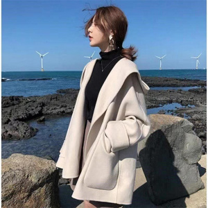 Women’s Windbreaker Double Sided Coat, Loose Hooded Cloak For Women