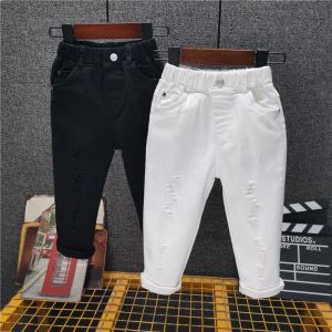 New Boys 'Jeans Edition White Broken Caverns Cowboy Trousers Jeans kids Baby boy Jeans Children's Denim Streetwear