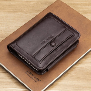 mens wallet leather genuine  short billetera men's purse bolsa de dinheiro small money bag men trifold wallets cartera hombre
