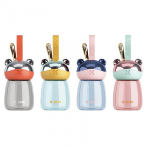 150ml Tritan Water Bottle for Kids Kawaii Bear Mini Portable Drinking Tea Cup with Rope BPA Free Children Girls Drindware Gift