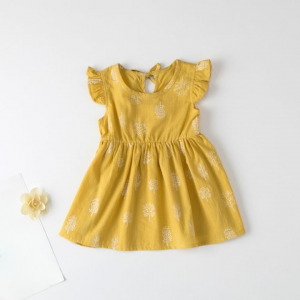 Comfortable Cotton Floral Vest Dress for Baby Girls
