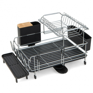 2-Tier Removable Dish Drying Rack with Drain Board