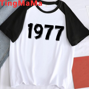 New Vintage 1977 T Shirts Men Retro Summer Fashion 45th 45 Years Old Birthday Party Tshirt Ladies Top Unisex T-shirt Male