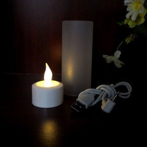 USB Rechargeable Electronic bougies tealight Led candle Waxless Christmas Wedding Valentine Home party Table Decoration-8 Colors