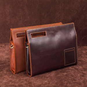 Business Briefcases Bag Men for Lawyer Vintage Crazy Horse Leather Laptop  Bag A4 Office/Document Bag Men's Handbag Crossbody