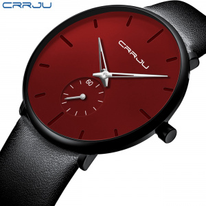 CRRJU New Sports Watch Men Top Brand Luxury Fashion Ultra-thin Leather Quartz Wristwatch  Waterproof  Male Clock Relogio