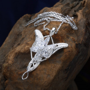 925 Sterling Silver LOTR Arwen Evenstar Pendant Necklace Cosplay Elf Princess Jewelry Accessories For Women Couple Girl Fan Gift