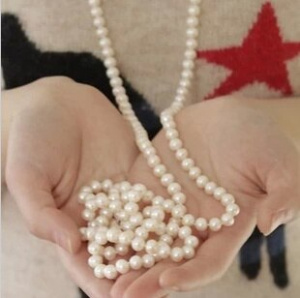 Free shipping 2014 New Fashion Women Jewelry, Pearl Bead Necklace,Long Sweater Chain Necklace For Women Dress Accessories JJ139