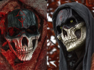 Game Bloody Warrior Skull Mask Halloween Horror Skull Mask Festival Adult Mask Cosplay Props