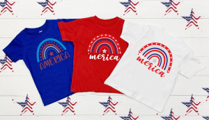 American Independence Day Girls Boys Shirts Unisex t-Shirts American flag rainbow shirt kids Patriotic tees