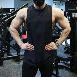 New Fashion Mens Bodybuilding Cotton Tank top Gym Fitness Vest Sleeveless Shirt Plain Casual Workout Clothing