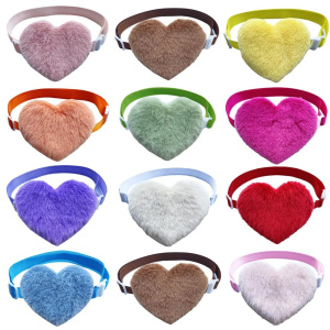50/100pcs Valentine's Day Dog Bow Ties Heart Shape Bowties Neckties Small Dog Collars Adjustable Pet Bowtie Dog Grooming Product