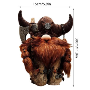 NordicViking Gnomes Durable Viking Warrior Gnome Doll Cute and Fun Handmade Garden Decor Outdoor Resin Statue