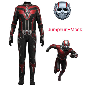 Superhero Ant Man Costume Kids Adult Quantumania Cosplay Antman And The Wasp Halloween Mask Jumpsuit Bodysuit Zentai Suit