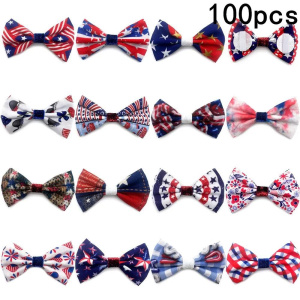 4th of July Pet Bowties Slidable Pet Collar in 50/100pcs for Dogs and Cats
