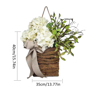 Lavender Wreaths for Front Door Decor Spring Wreath Farmhouse Door Hanging Artificial Lavender Flower Baskets Spring Garland
