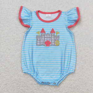 Newborn July 4th Romper Suspender Embroidery Flag Dog Jumpsuit Toddler Kid Children Matching Girl Boy Stars Overall One-piece - Sky Blue Romper - 2T