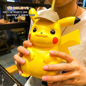 650ML Anime Pokemon Cartoon Kawaii Pikachu Large Capacity Water Cup Sports Water Bottle Portable Kids Students Birthday Gift Toy
