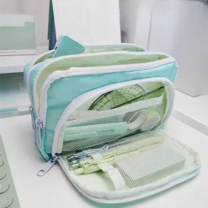 Girl Large Capacity Aesthetic Pencil Back-to-school Cases Cute Stationery Holder Bag Zipper Pencil Pouch Student School Supplies
