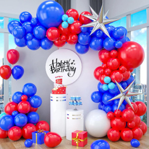 Independence Day Red and Blue Balloon Wreath Set for Graduation Ceremony or Party