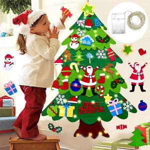 DIY Felt Christmas Tree For Home Decoration New Year For Kids And As Gifts
