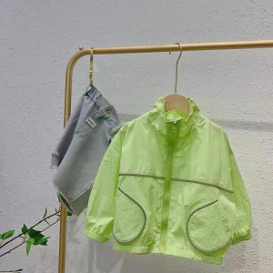 Girls Boys Lightweight Full Zip Sun-Protective Jackets with Reflective Strips Kids Track Coats Child Outfit Tops 1-10 Yr