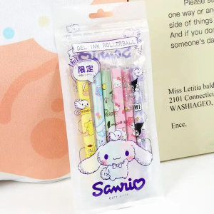 6Pcs/Set Sanrio Kuromi 0.5mm Gel Pens Set Cute Kawaii press gel pen Cartoon School  Hello Kitty Student Stationery Supplies Gift