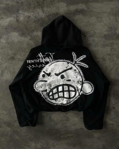 Y2k Hoodie Hip Hop Cartoon Print Oversized Sweatshirt for Men Women Pullover Cloth