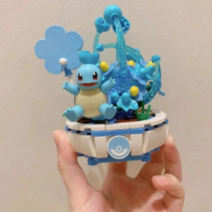 Keeppley Building Blocks Pokémon Plant Pot Bulbasaur Jigglypuff Pikachu Model Splicing Educational Toy Ornaments Collection Gift