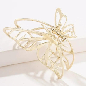 1pc Solid Color Butterfly Hair Claw Women Metal Hollow Out Hair Claw Barrettes Elegant Hairpin Hair Styling Accessories Headwear