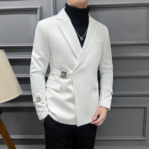 Blazer Masculino Men's Fashion Business Casual Professional Dress Wedding Gentleman Hosts The British Style Slim-fit Suit Blazer