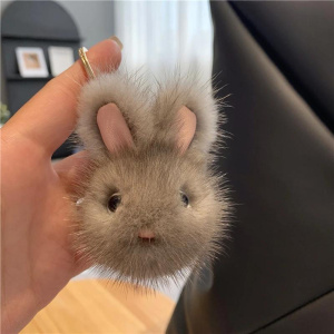 New Cute Bunny Keychain Real Natural Mink Fur Rabbit Doll Pendant Toys Keyring Handbag Charm Ornament Plush jewellery Gifts