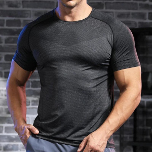 Men's Gym Sport Shirt Tops Quick Dry Short Sleeve Fitness Running Tee Jogging Casual Sportswear Training Exercise T-shirt